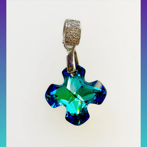 Swarovski Bermuda Blue Cross Pendant