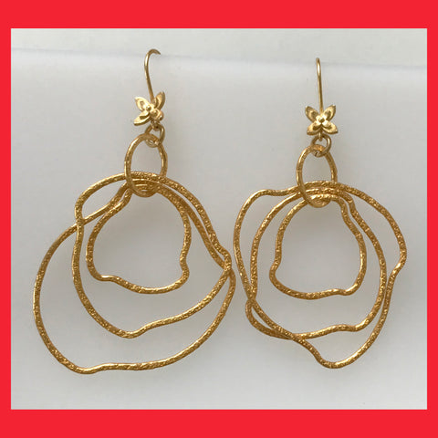 Gold-plated Irregular Circles Earrings