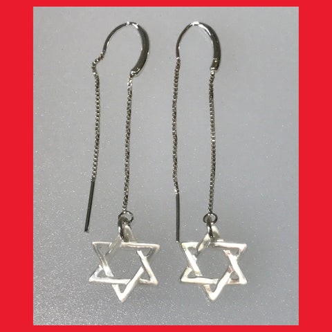 Mother of Pearl Star of David Earrings