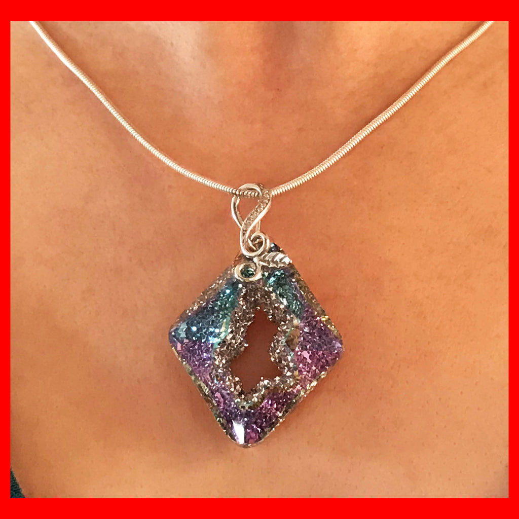 Swarovski Grown Crystal Rhombus Necklace
