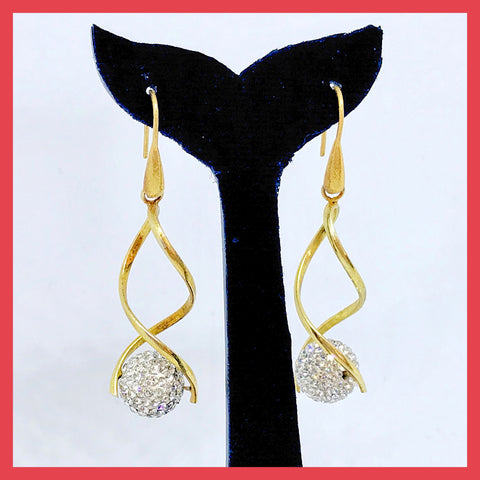 Long Shamballa (Disco Ball) Earrings