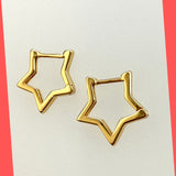 Sterling Silver Star earring Hoops