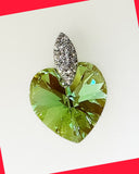 Swarovski Peridot Colour Heart Pendant