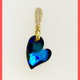 Blue Swarovski Heart Pendant