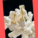 Drop Shamballa with Gold-plated Sterling Silver Earring Hooks