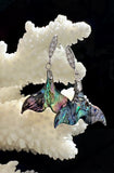 Abalone Shell Mermaid Tail Earrings with Sterling Silver Hooks