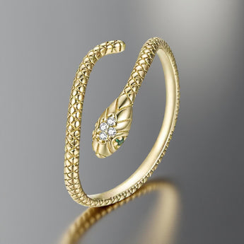 Adjustable Sterling Silver Snake Ring