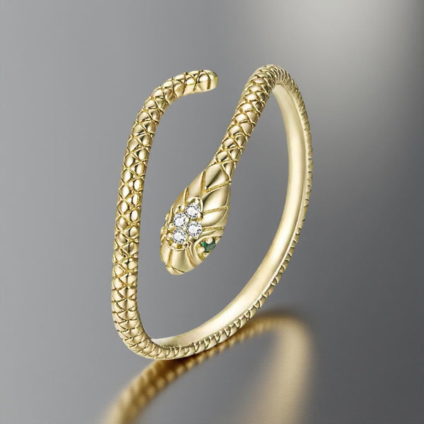 Adjustable Sterling Silver Snake Ring