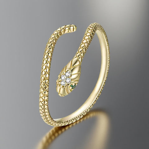 Adjustable Sterling Silver Snake Ring