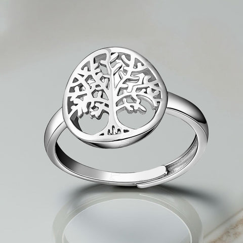 Adjustable Sterling Silver Tree of Life Ring