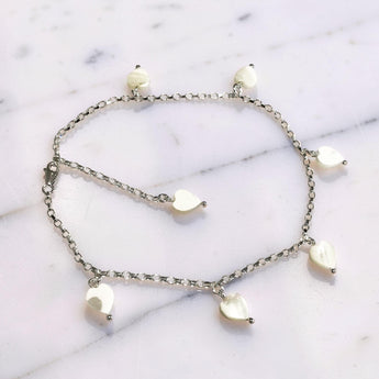 Anklet Chain with Dangling Hearts