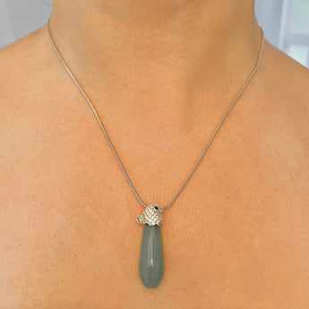 Aventurine on Sterling Silver Bird Bail Necklace