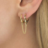 Sterling Silver Handcuffs Shaped Huggie Earrings