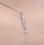 Sterling Silver Fishbone Pendant