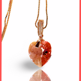 Swarovski Rose Peach Heart Necklace