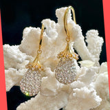 Drop Shamballa with Gold-plated Sterling Silver Earring Hooks