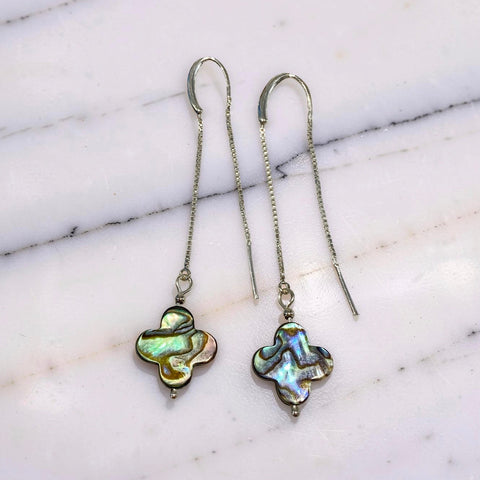 Clover shape Abalone Earring Threads