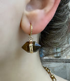 Vertical Double Pointed Crystal Huggie Earring Hoops