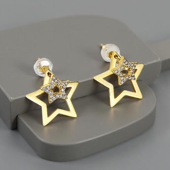 Double Sided Star Earring Studs