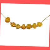 Floating Amber Beads on Sterling Silver Chain Necklace