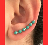 Gemstone and Silver Balls Ear Climber