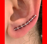 Gemstone and Silver Balls Ear Climber