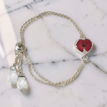 Heart Shaped Bracelet with Real Flowers