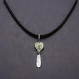 Heart shell Necklace with drop crystal