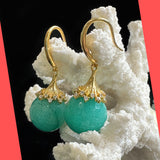 Amazonite Earrings With Gold-plated Sterling Silver Hooks