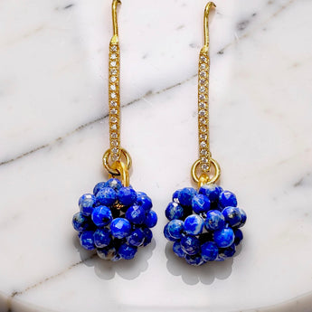 Lapis Lazuli Long Drop Earrings