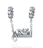 Lazy Kitty on Swing” Bracelet Charm