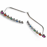 Multi Colour Sterling Silver Ear Climber