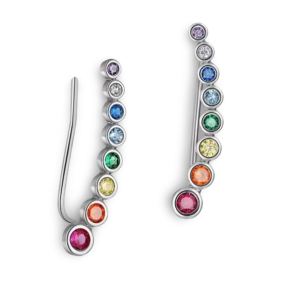 Multi Colour Sterling Silver Ear Climber