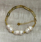 Peanut Shaped Natural Keshi Pearl Bracelet
