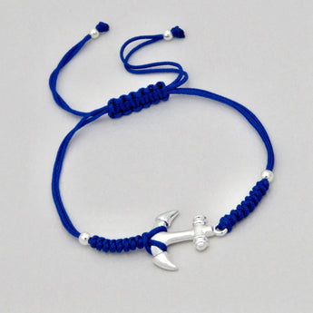 Sterling Silver Anchor Charm Bracelet 