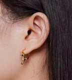 Sterling Silver Cat Huggies Earring Hoop