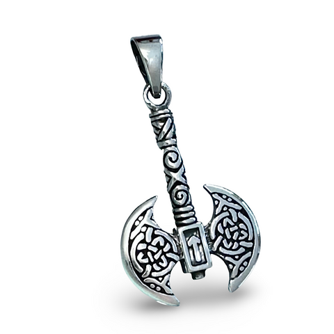 Sterling Silver Double Headed Viking Axe Pendant