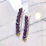 Sterling Silver Ear Climber with Gemstone