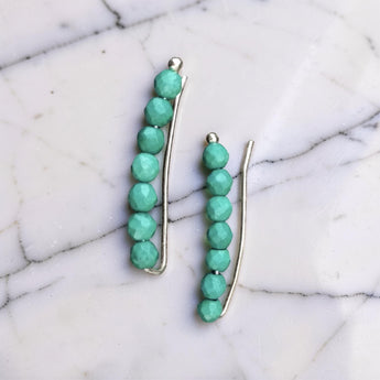 Sterling Silver Ear Climber with Gemstone