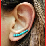 Sterling Silver Ear Climber with Gemstone