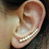 Sterling Silver Ear Climber with Gemstone