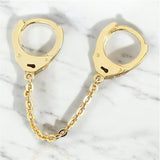 Sterling Silver Handcuffs Shaped Huggie Earrings