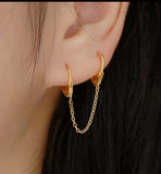 Sterling Silver Handcuffs Shaped Huggie Earrings