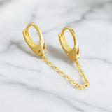 Sterling Silver Handcuffs Shaped Huggie Earrings