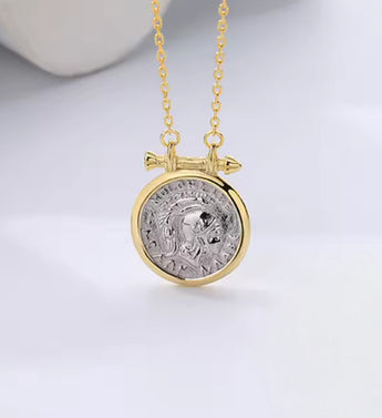 Two Tone Sterling Silver Medallion