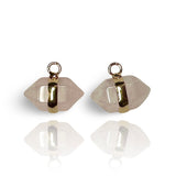 Vertical Double Pointed Crystal Huggie Earring Hoops