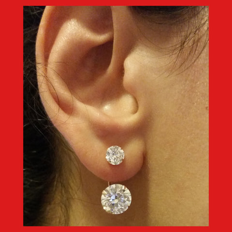 Earrings; Double Cubic Zirconia