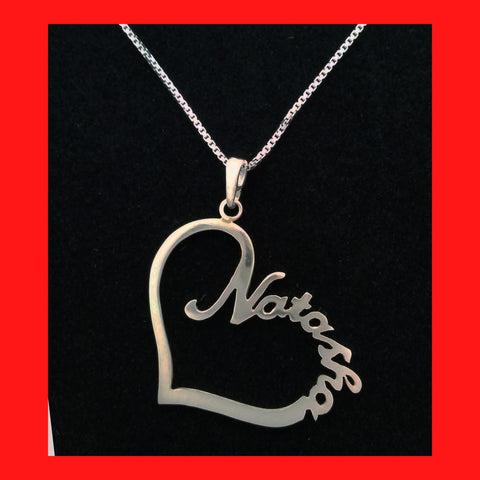 Necklaces; Heart Shaped Nameplate