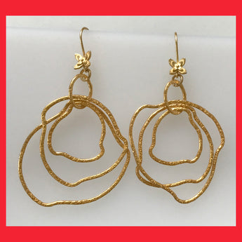 Gold-plated Irregular Circles Earrings