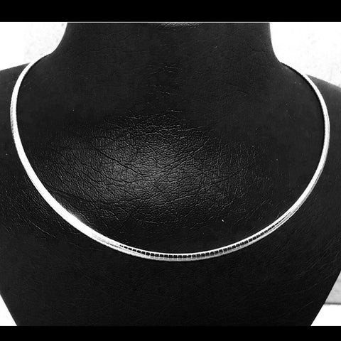 Sterling silver chains; 3mm  "All-Round" Omega Chain
